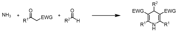 The Hantzsch dihydropyridine synthesis.